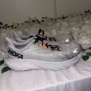 HOKA White and Black Running Shoes